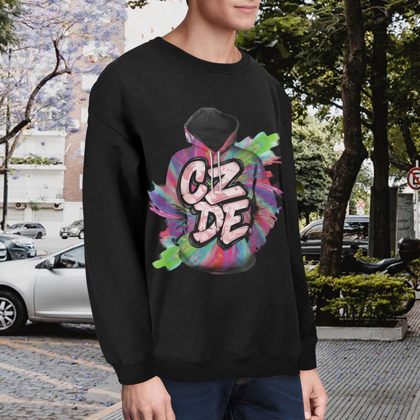 CZDE Streetwear Sweatshirt – Bold Graffiti Hoodie Design