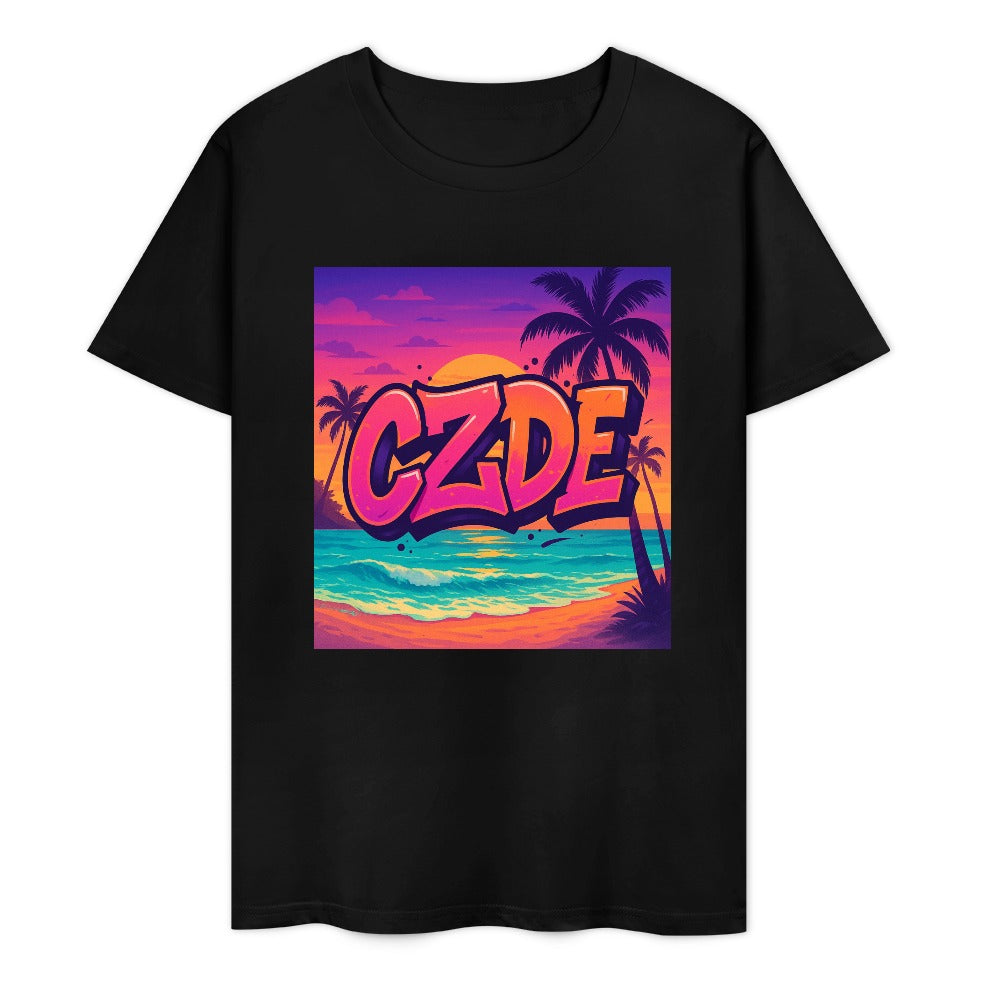 CZDE Sunset Street Tee – Urban Heat Meets Island Vibes