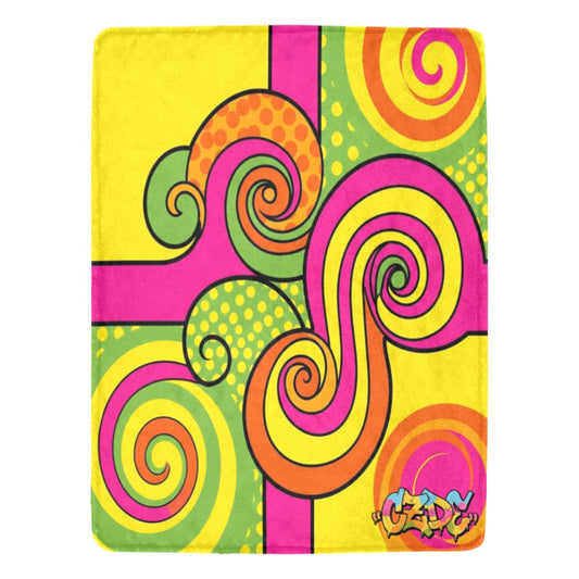 CZDE Psychedelic Swirl Throw Blanket – Colorful Cozy Decor