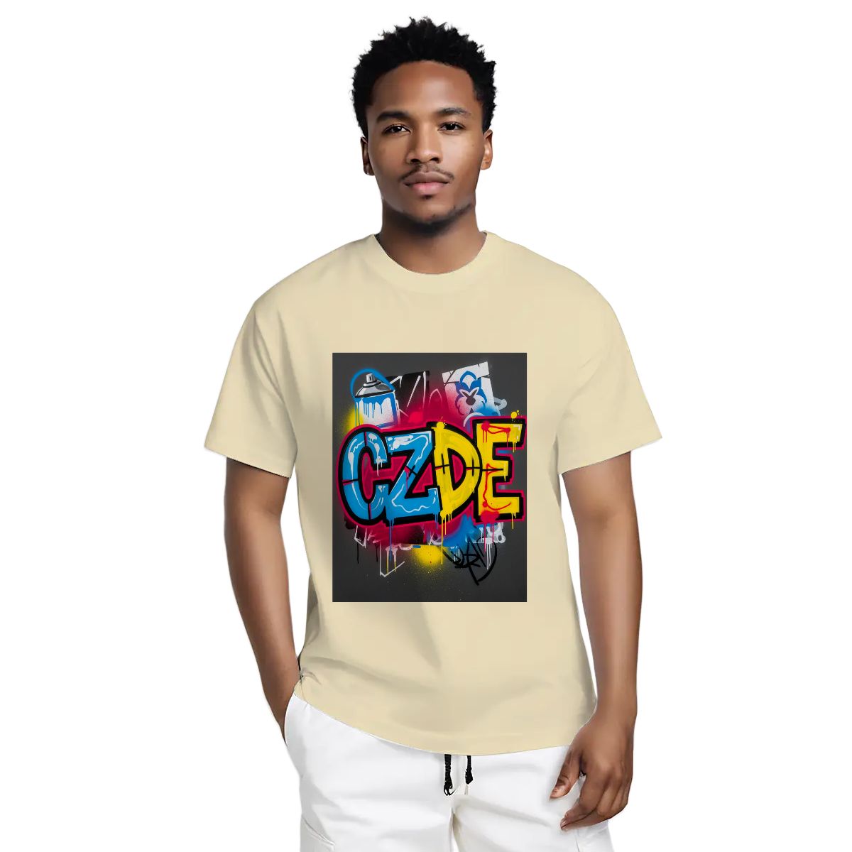 Unisex T-shirt Double Sided "CZDE Graffiti Burst Tee – Loud Color, Street Power"
