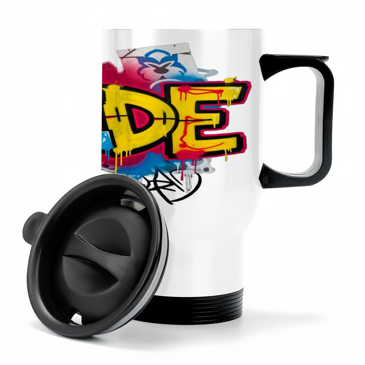 CZDE Graffiti Travel Mug – Double-Layer Car Cup