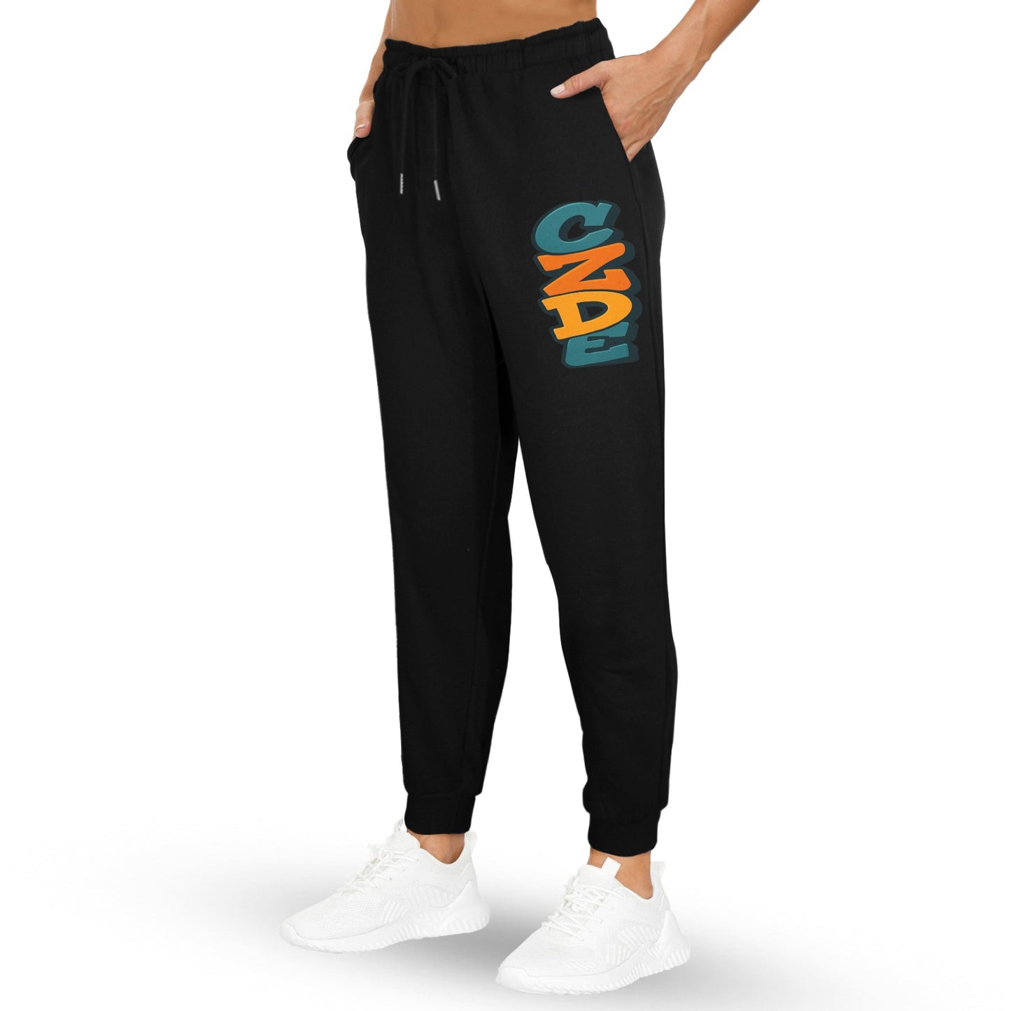 CZDE Women’s Black Joggers with Graffiti Print
