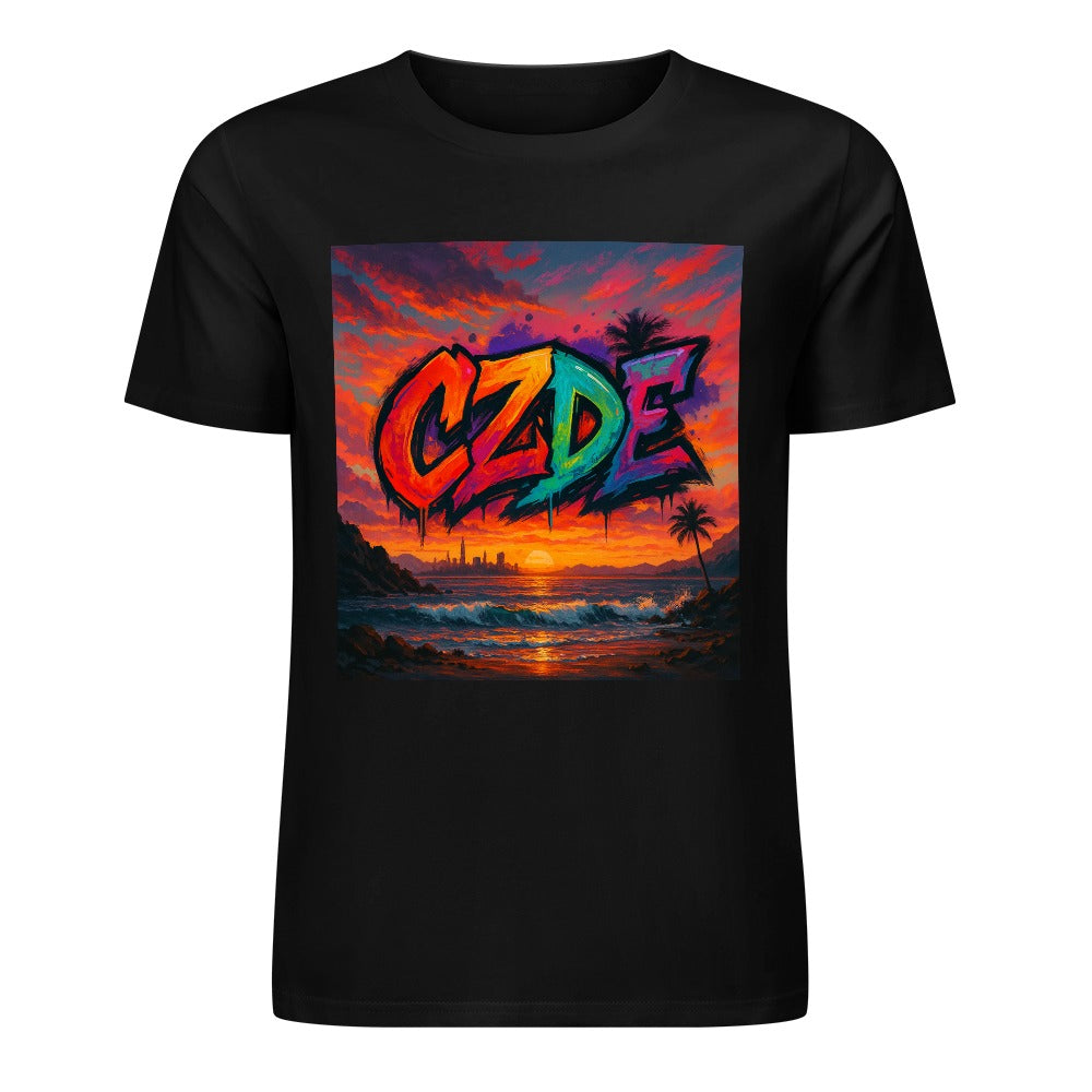 CZDE Sunset Graffiti Tee – Streetwear with Vibes | Bold Urban Style for Dreamers & Rule-Breakers