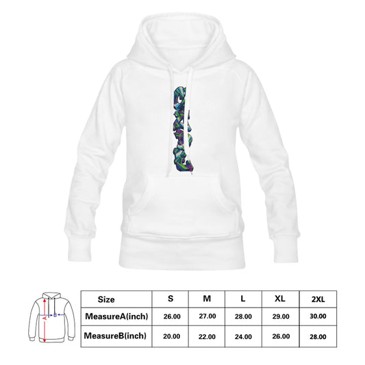 CZDE White Hoodie with Vertical Graffiti