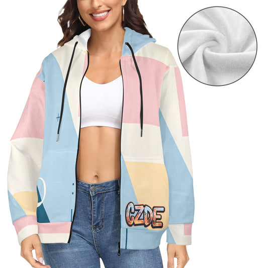 CZDE Pastel Color Block Hoodie