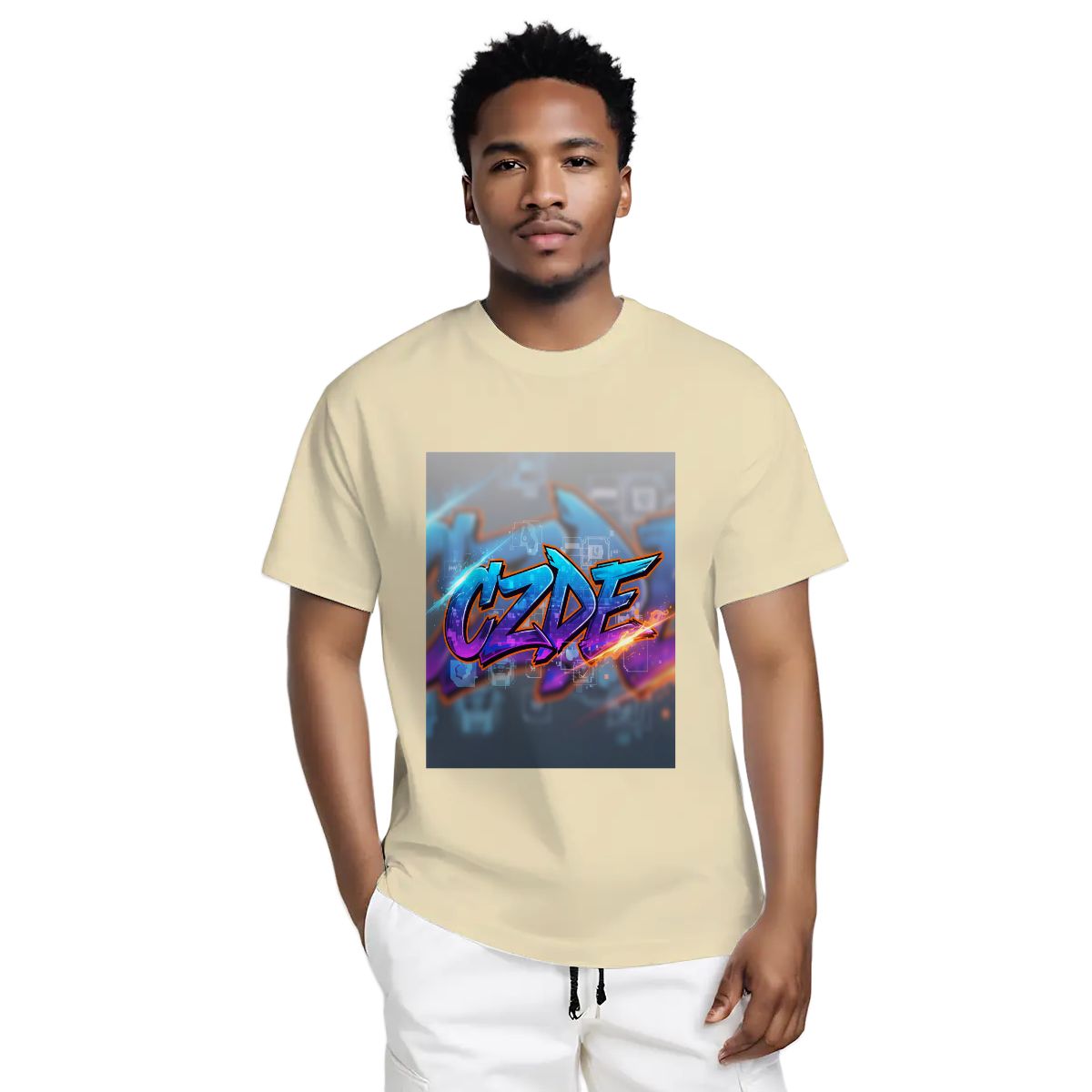 "CZDE Digital Blaze Tee – Urban Graffiti Meets Tech Vibes | Exclusive Street Drop"