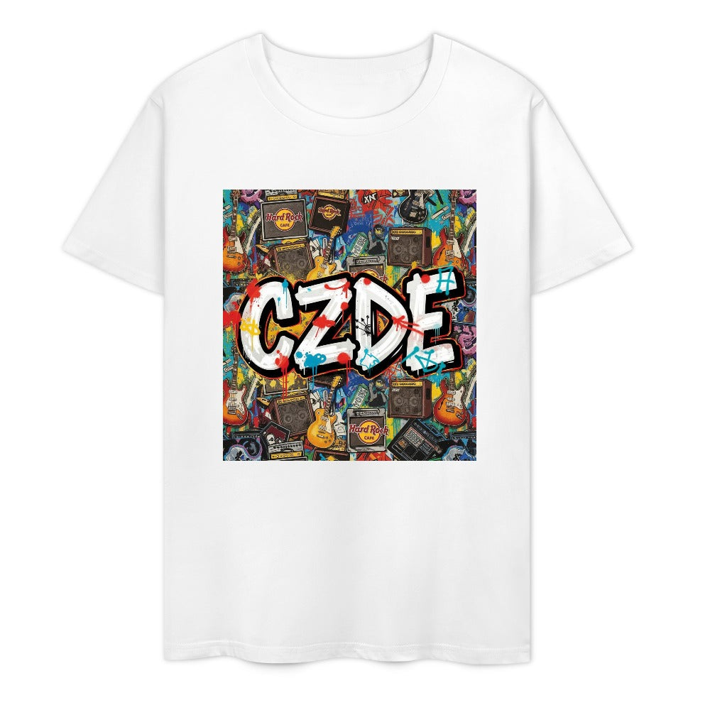 "CZDE Rock & Graffiti Tee – Loud Style for Music-Driven Souls"