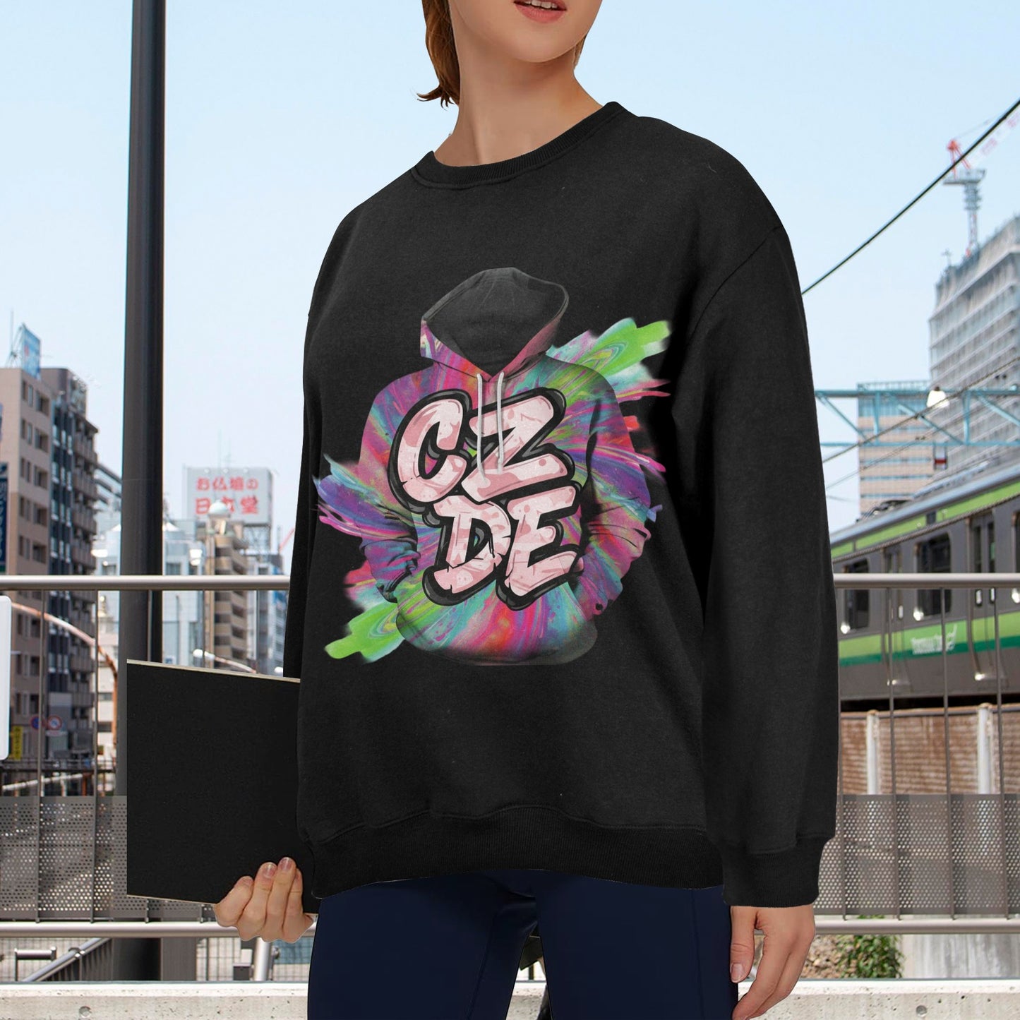 CZDE Streetwear Sweatshirt – Bold Graffiti Hoodie Design