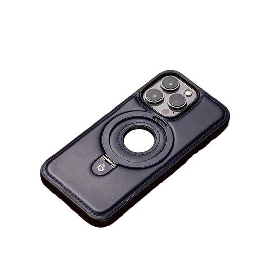 iPhone Leather Case with Kickstand & Magnetic Ring – Premium Cover