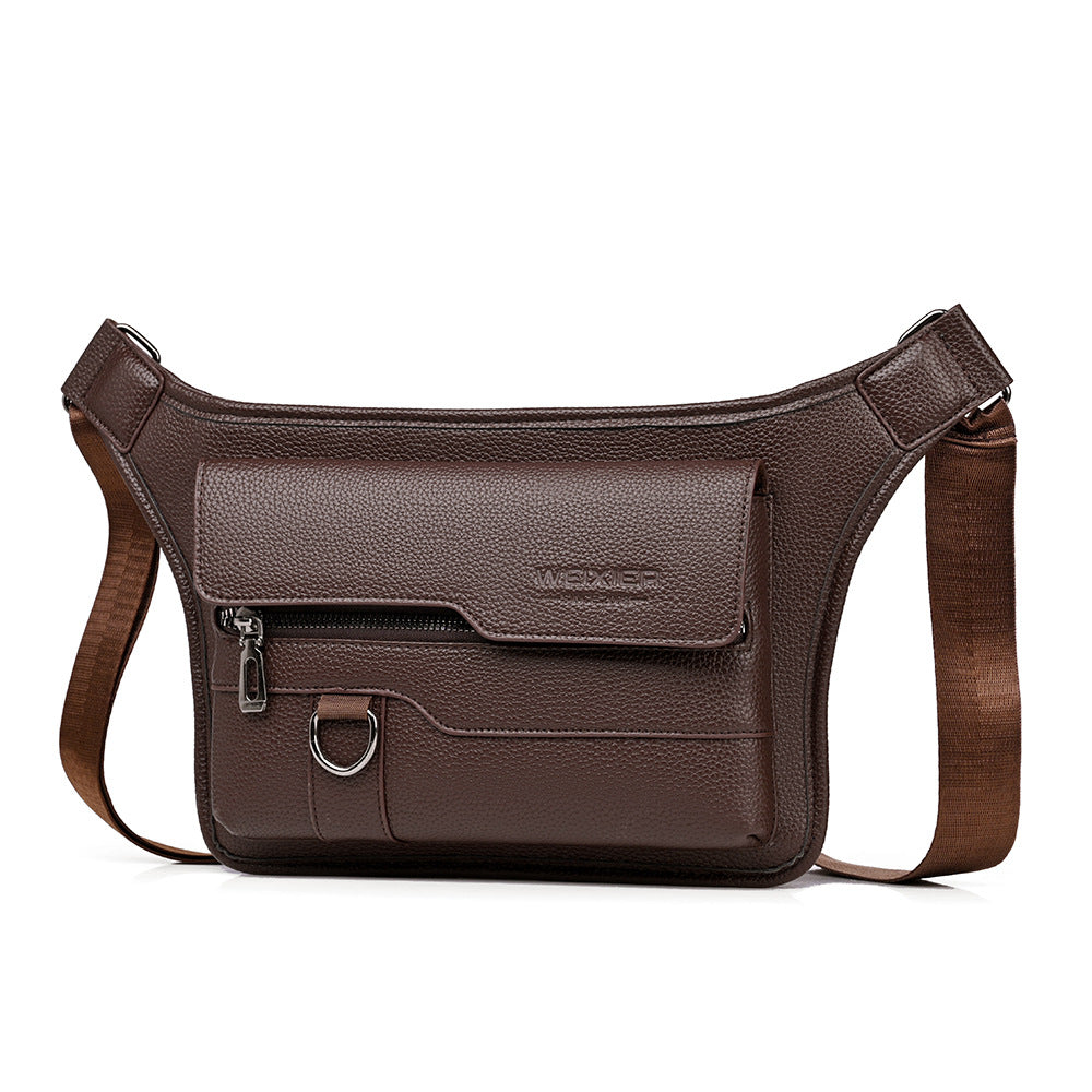 Men’s Vintage Leather Crossbody Chest Bag – CZDE Style