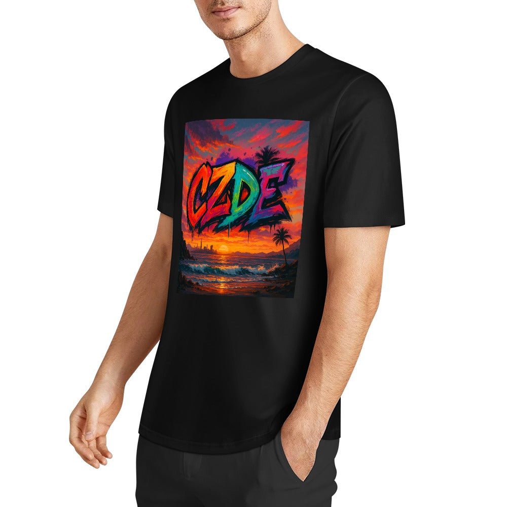 CZDE Sunset Graffiti Tee – Streetwear with Vibes | Bold Urban Style for Dreamers & Rule-Breakers