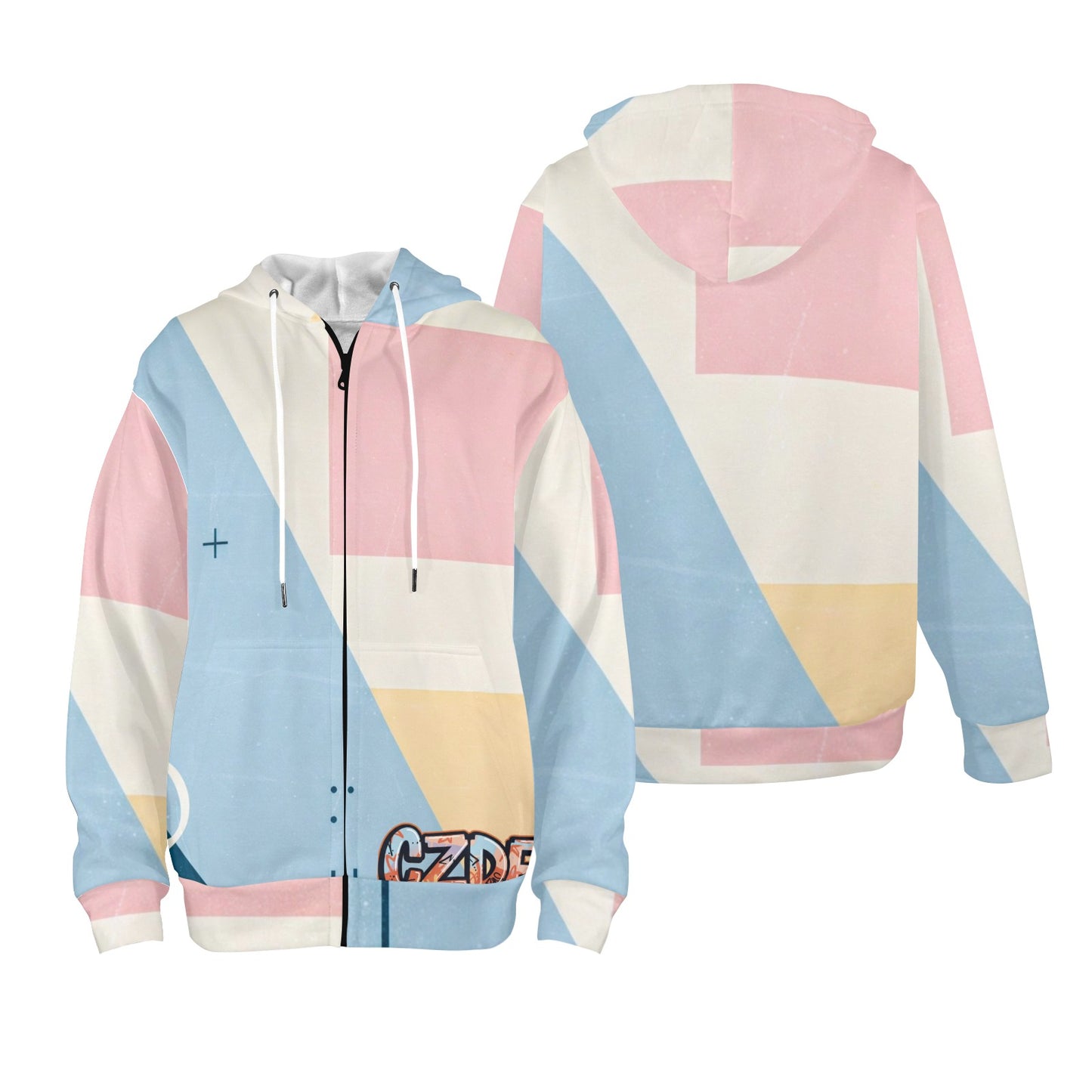 CZDE Pastel Color Block Hoodie