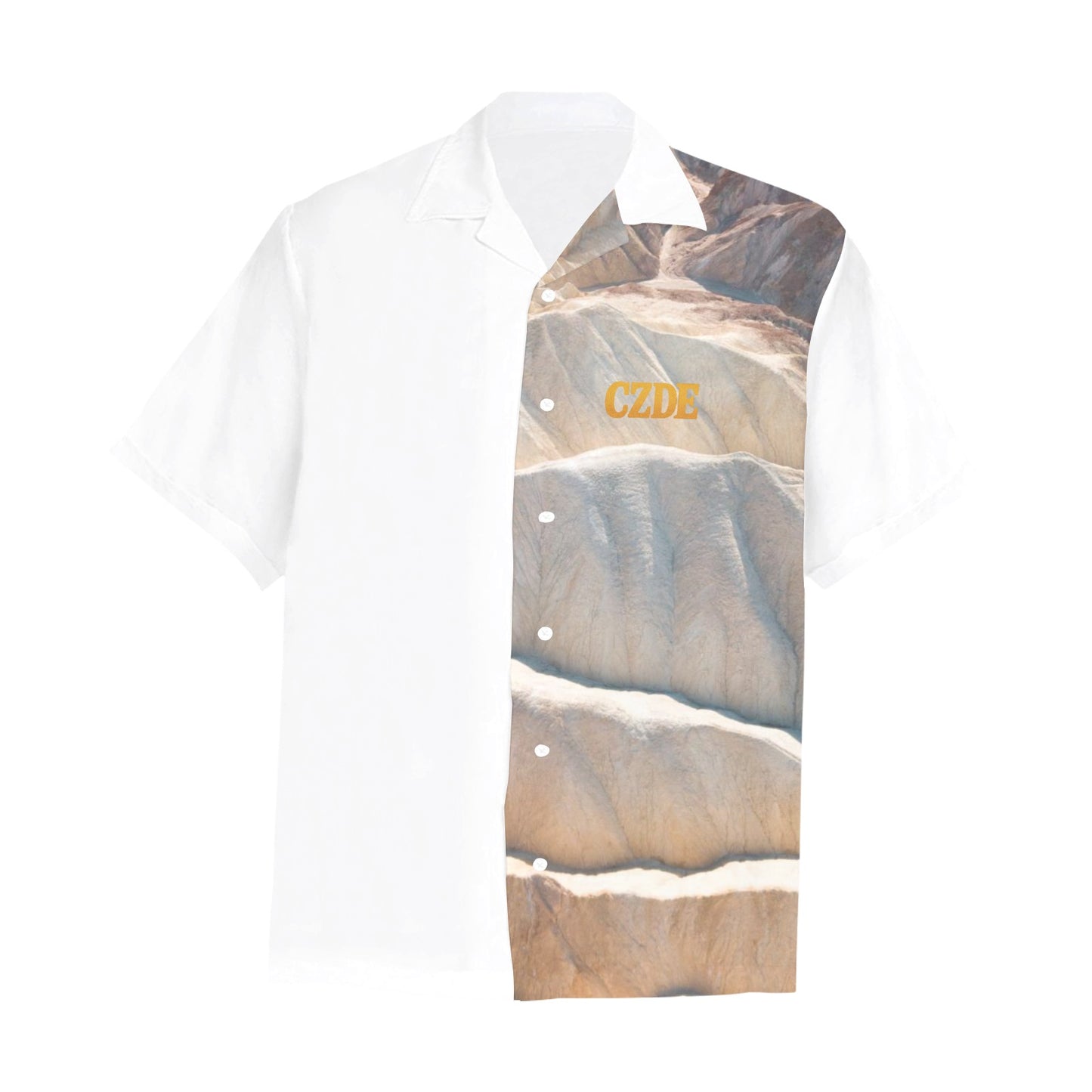 Men’s Button-Up Shirt – CZDE Desert Print Short Sleeve Casual Top