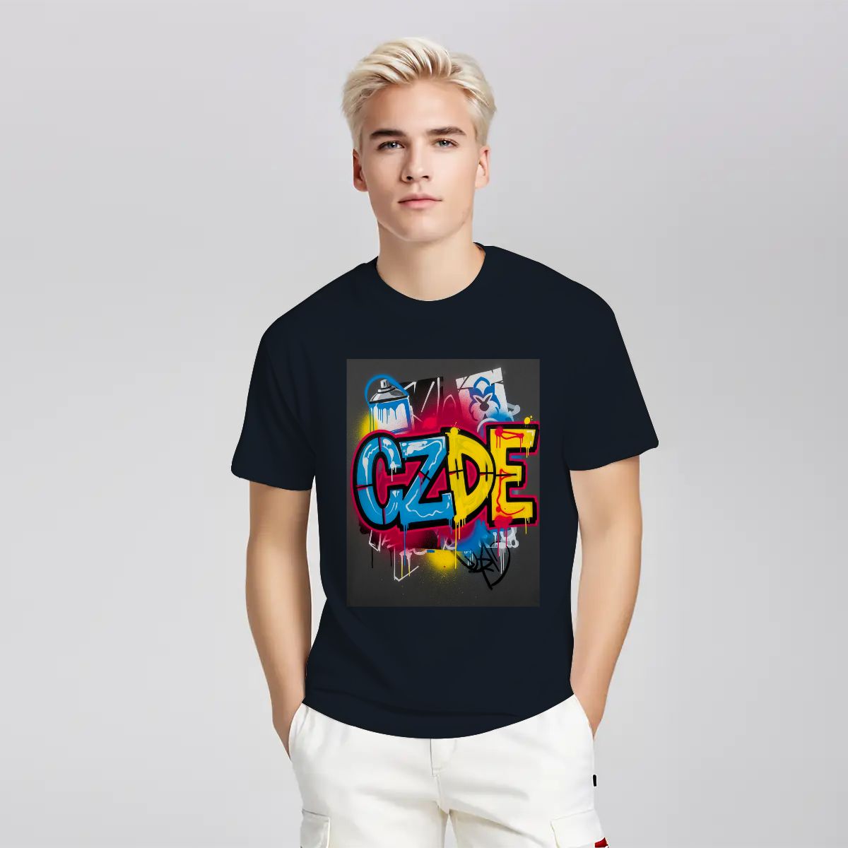 Unisex T-shirt Double Sided "CZDE Graffiti Burst Tee – Loud Color, Street Power"