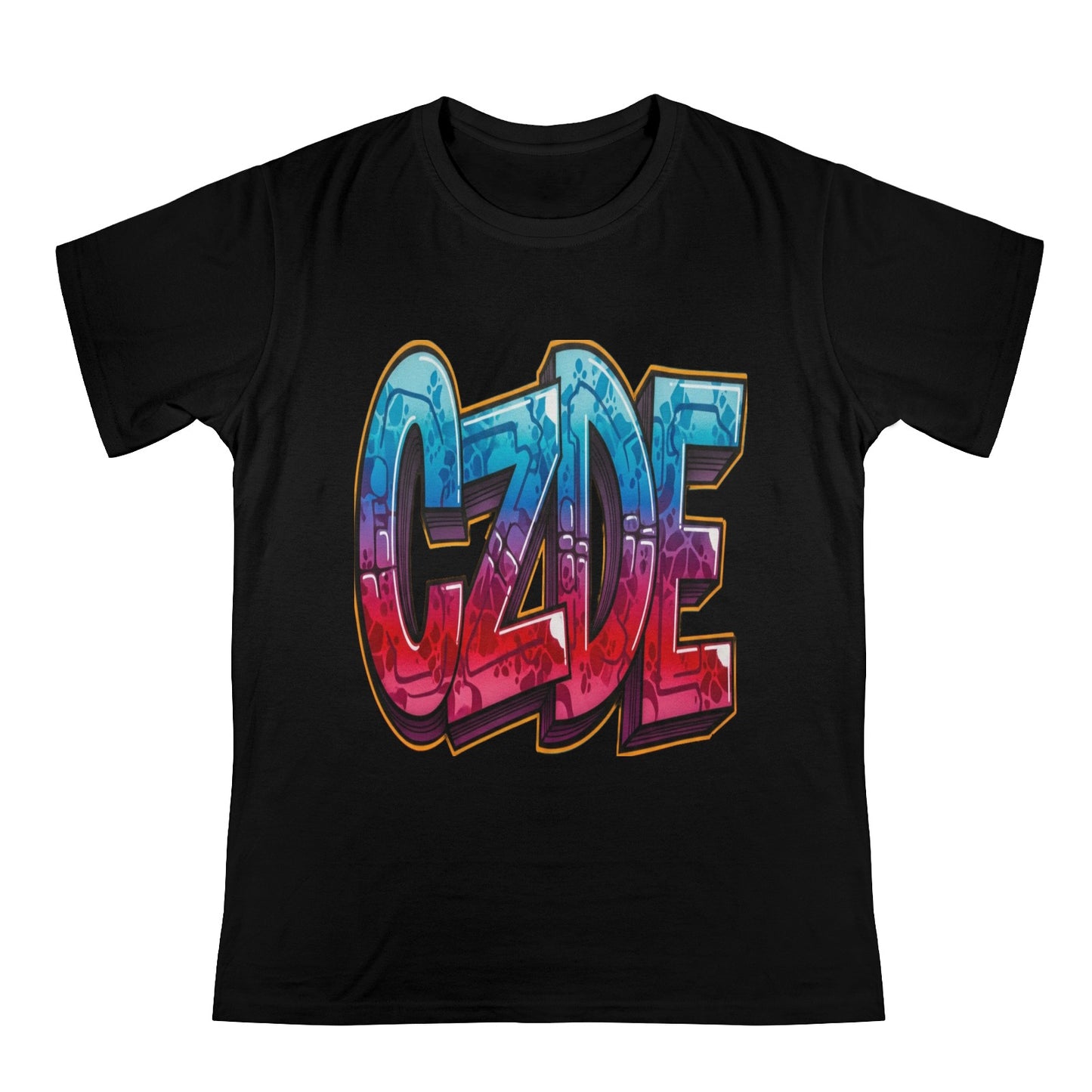 "CZDE Gradient Graffiti Tee – Vivid Urban Vibes, Street-Approved"