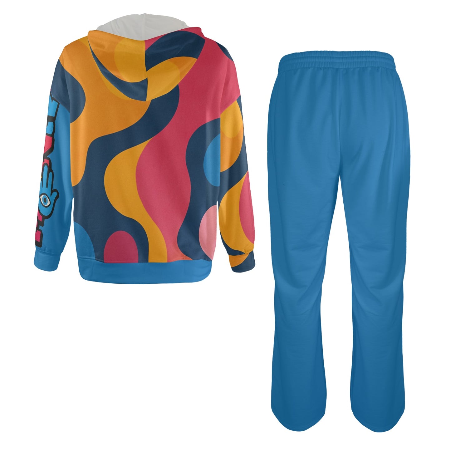 CZDE Abstract Art Tracksuit Set - Colorful Hoodie & Joggers Combo