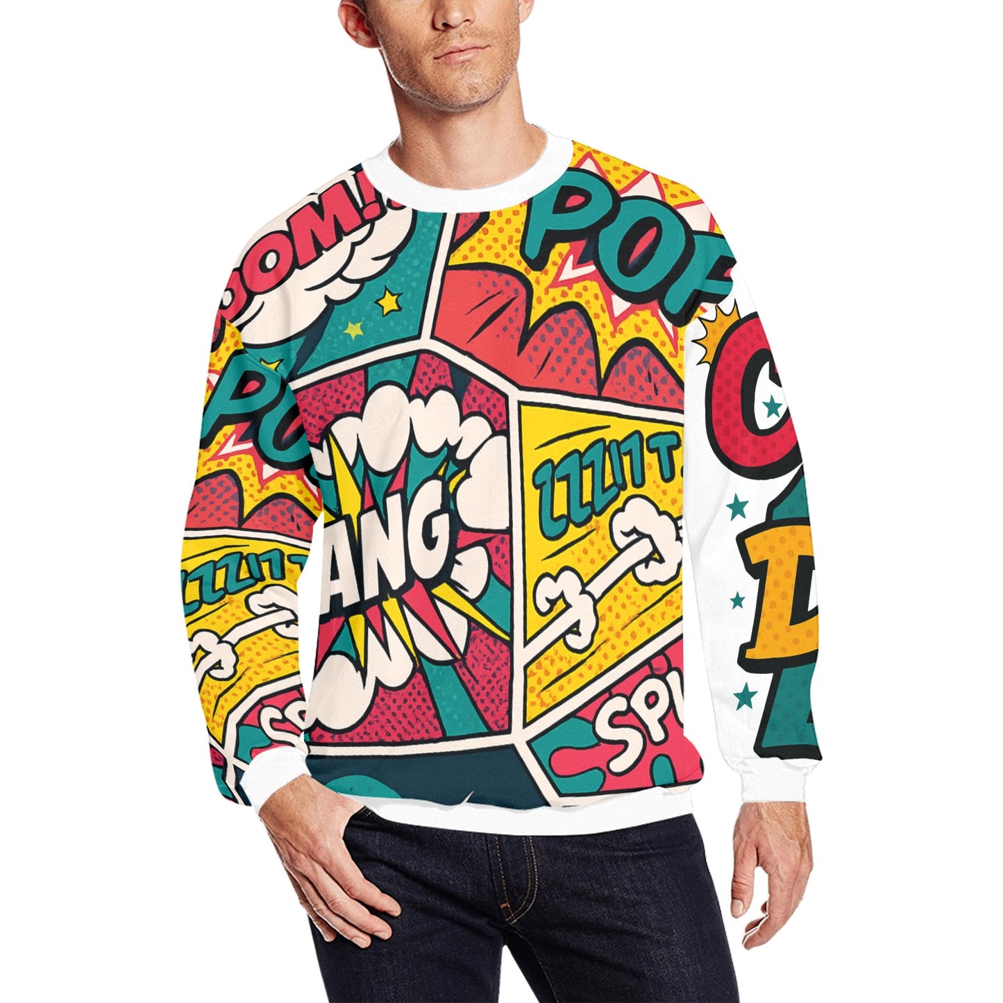 Comic Pop Art Sweatshirt - Retro Graphic Crew Neck | CZDE Store