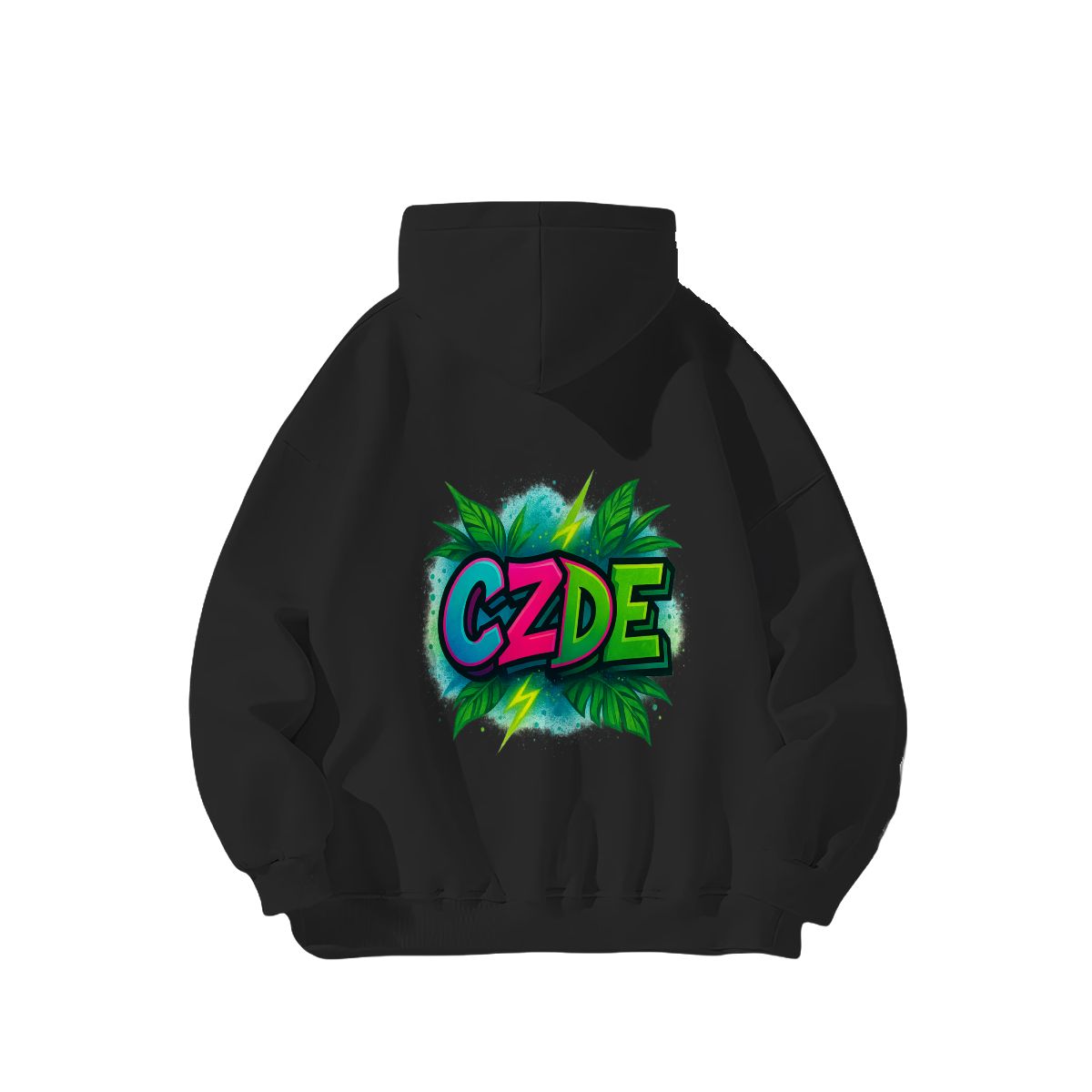 CZDE Tropical Graffiti Hoodie – Bold Urban Streetwear Vibes