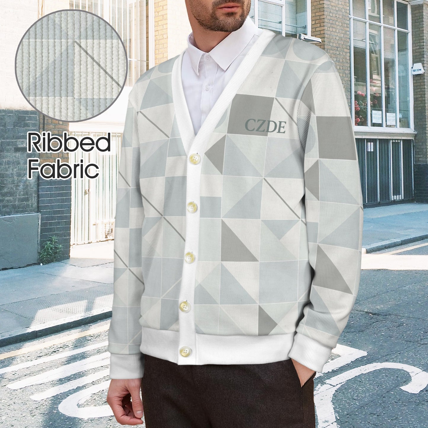 CZDE Geometric Print Cardigan