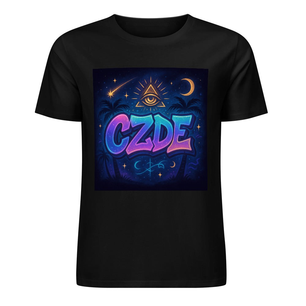 Mystic CZDE Graphic Tee – Urban Energy for Bold Souls Under the Stars