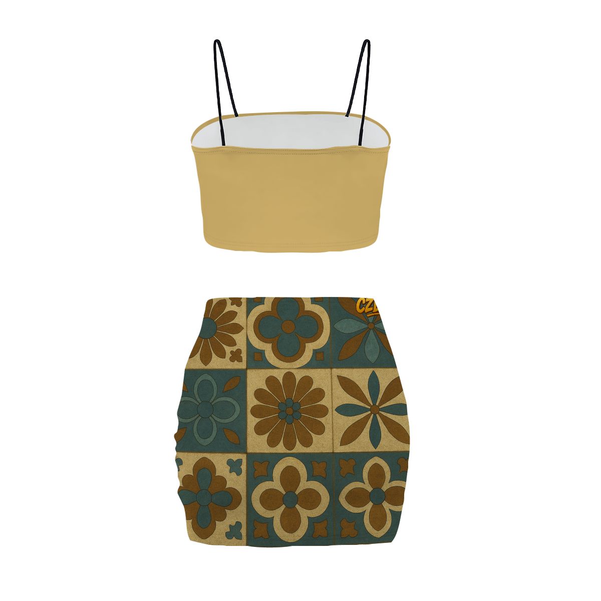 CZDE High Waist Floral Print Mini Skirt – Retro Summer Vibes for Women
