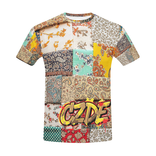 CZDE Patchwork Graphic T-Shirt — Vintage Meets Street Style