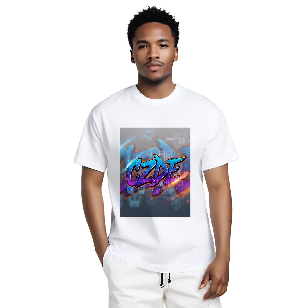"CZDE Digital Blaze Tee – Urban Graffiti Meets Tech Vibes | Exclusive Street Drop"