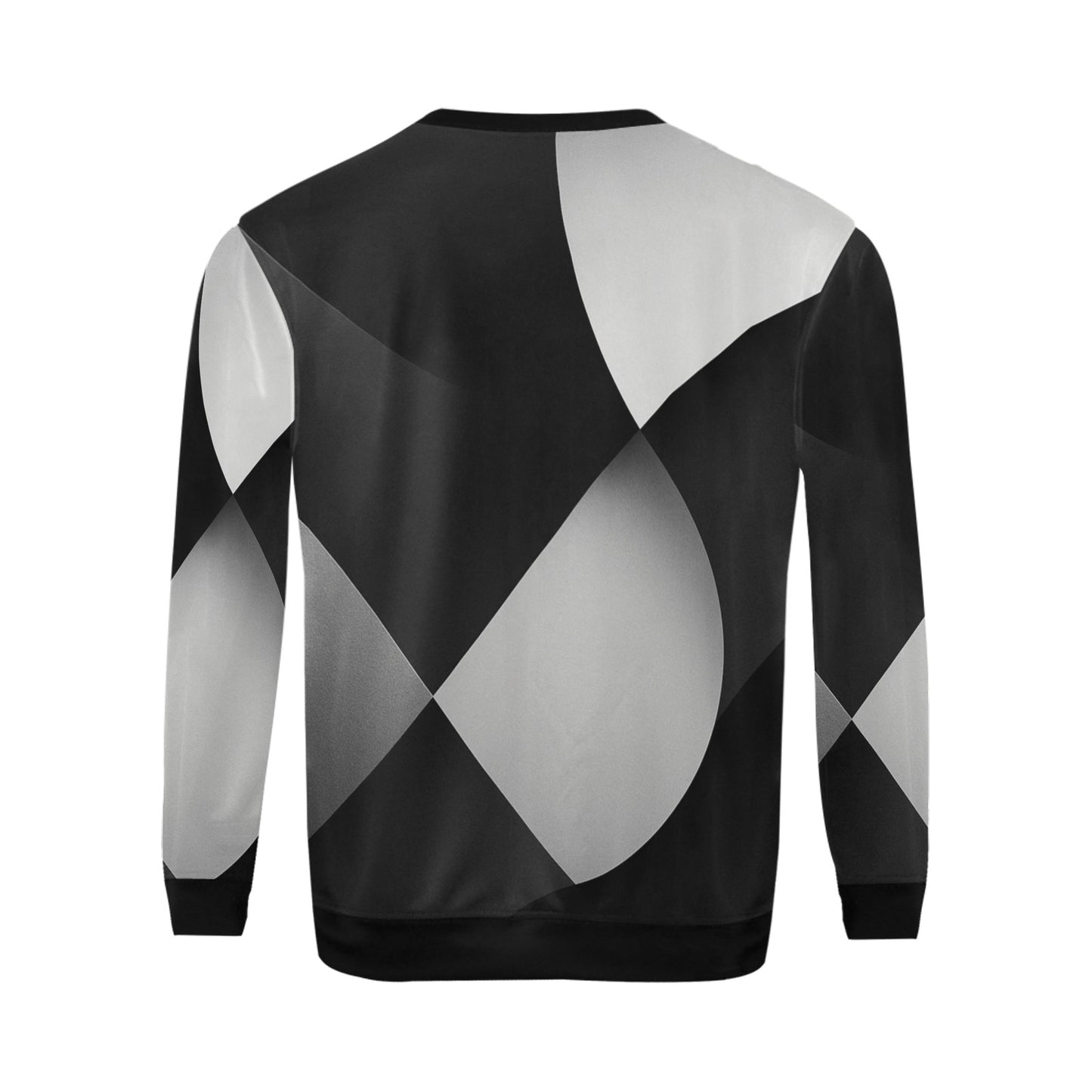 CZDE Men’s Geometric Streetwear Sweatshirt – Black & Gray Urban Style