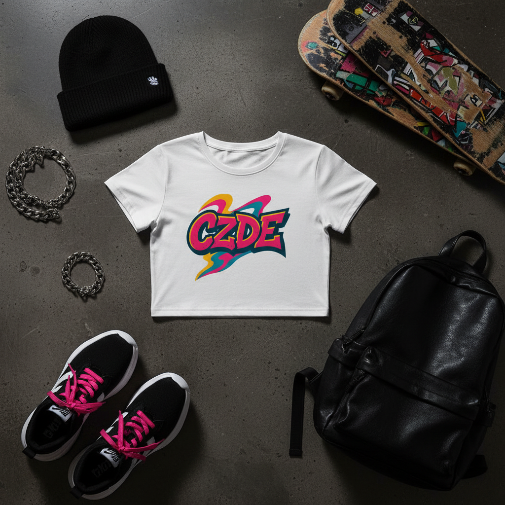 CZDE Crop Top Flat Lay