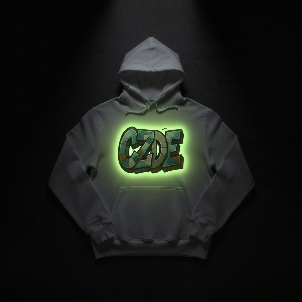 CZDE Glow Hoodie Flat Lay
