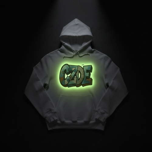 CZDE Glow Hoodie Flat Lay