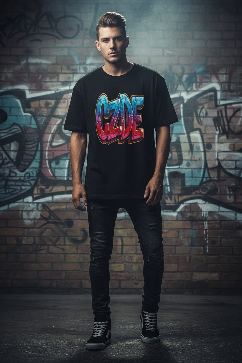 CZDE Gradient Black Tee