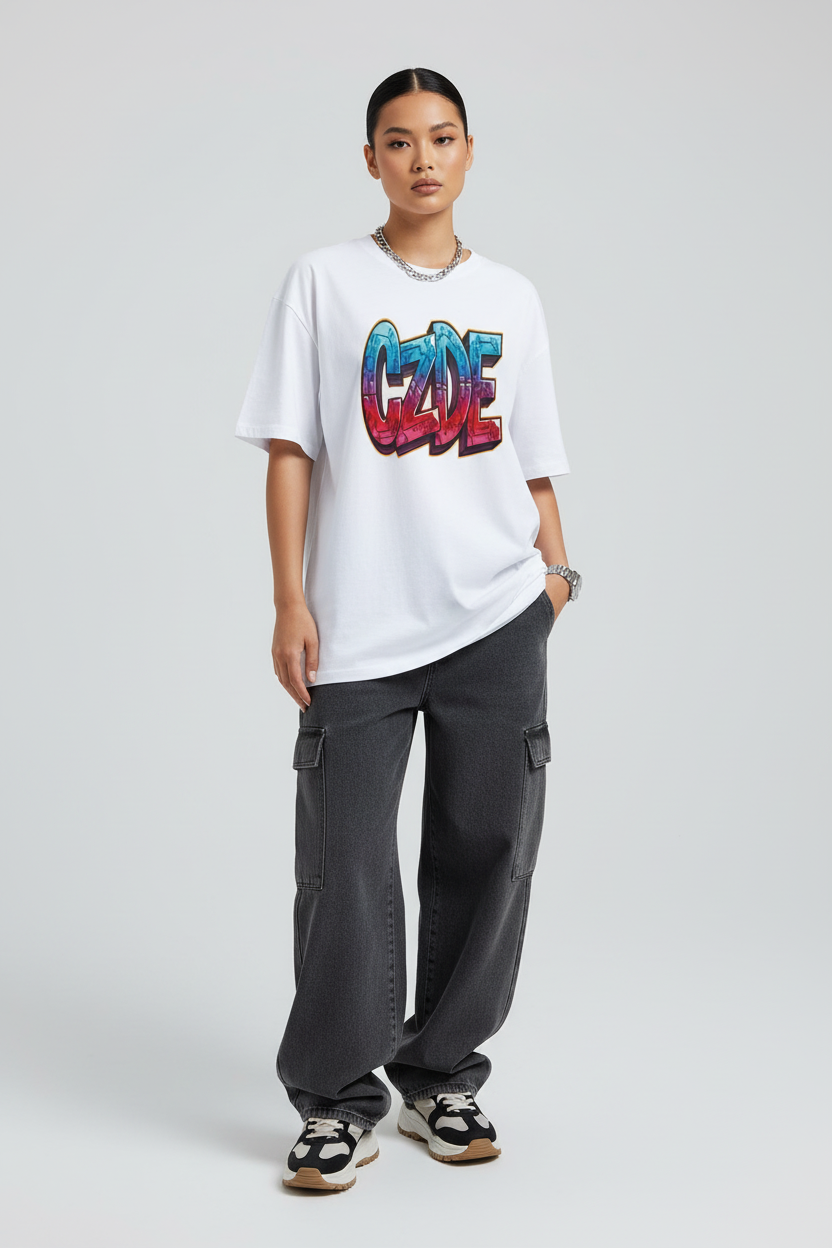 CZDE Gradient White Tee