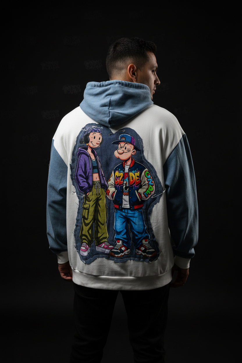CZDE Popeye Hoodie - Back Panel Detail