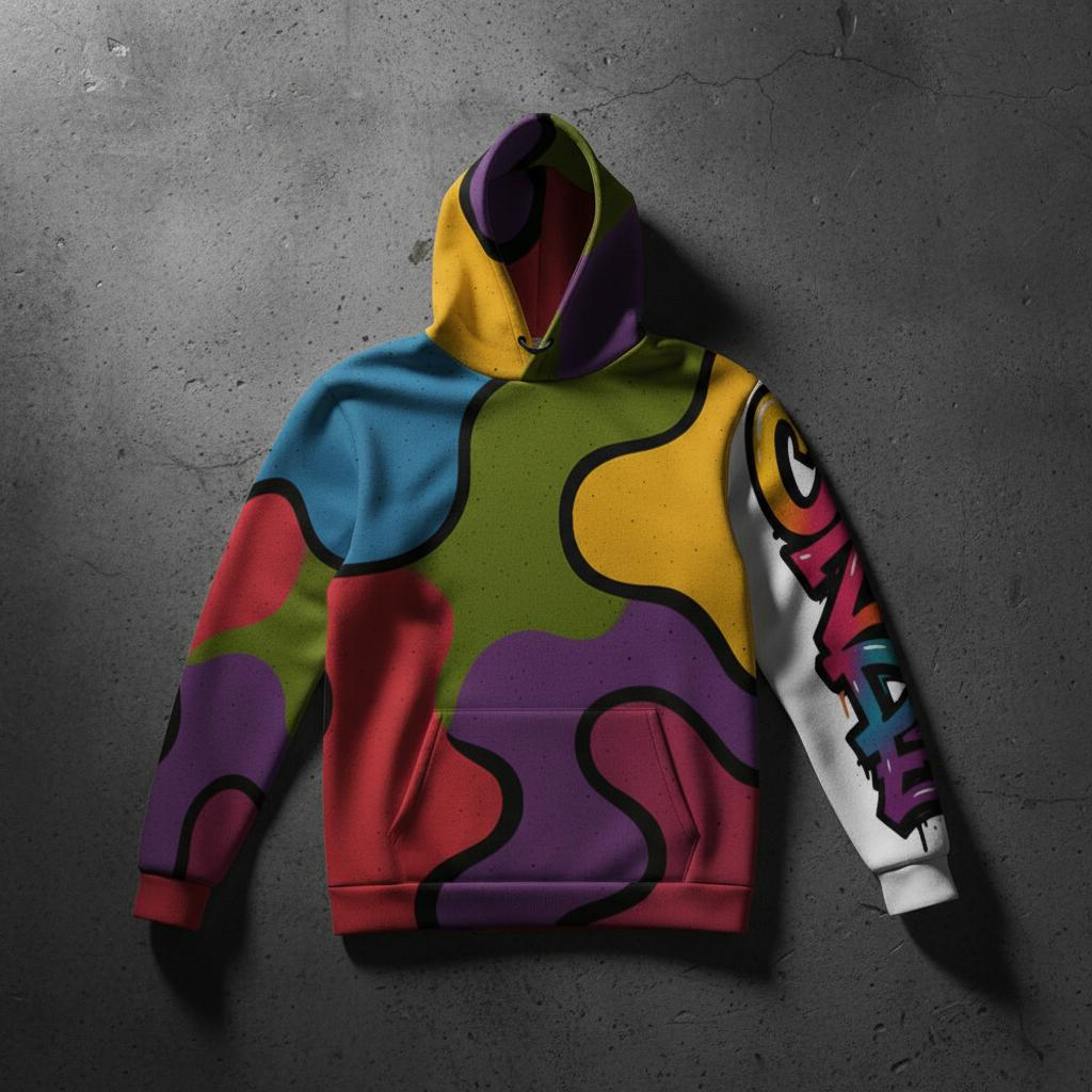 CZDE Wave Hoodie Flat Lay