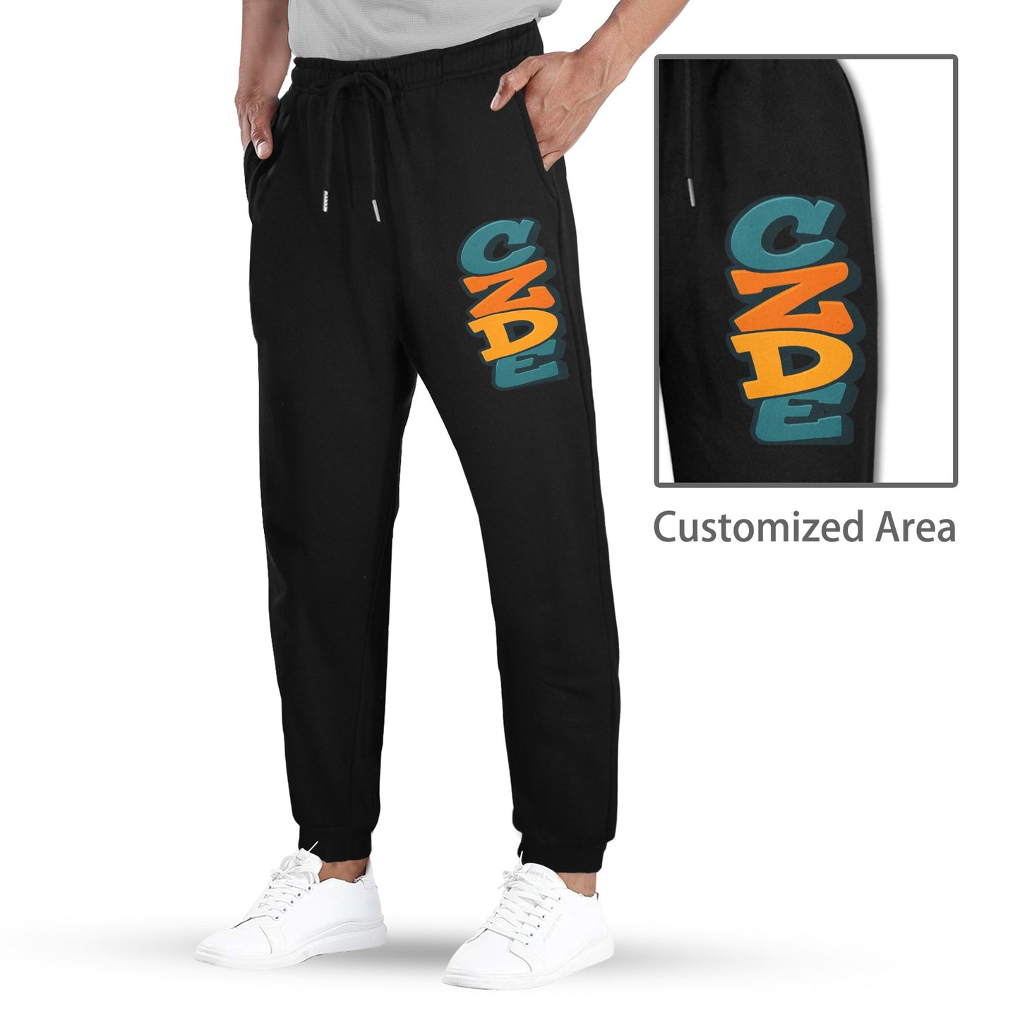 CZDE Women’s Black Joggers with Graffiti Print