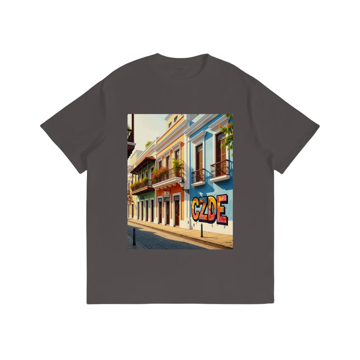 CZDE Old San Juan Street Graphic T-Shirt — Colorful Urban Vibe
