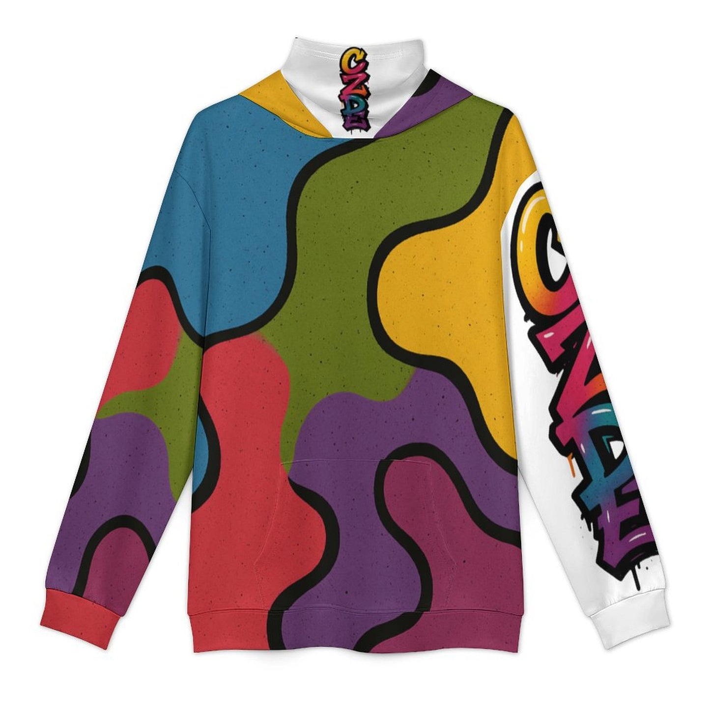 CZDE Unisex Hoodie – Graffiti Streetwear with Abstract Multicolor Design