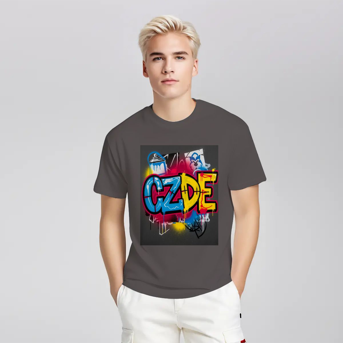 Unisex T-shirt Double Sided "CZDE Graffiti Burst Tee – Loud Color, Street Power"