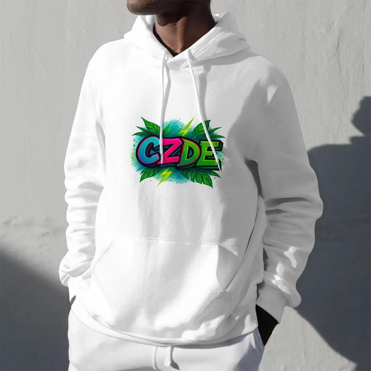 CZDE Tropical Graffiti Hoodie – Bold Urban Streetwear Vibes