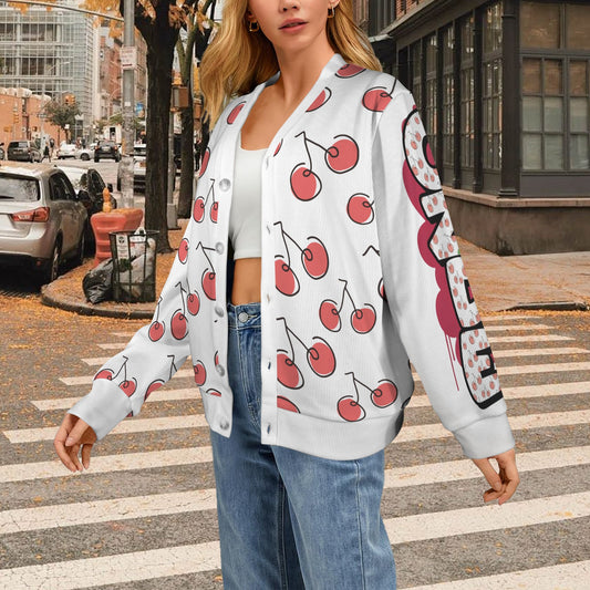Cherry Print Cardigan Women | Kawaii Fall Fashion CZDE Brand