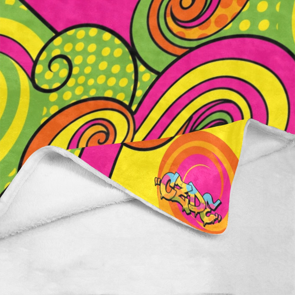 CZDE Psychedelic Swirl Throw Blanket – Colorful Cozy Decor