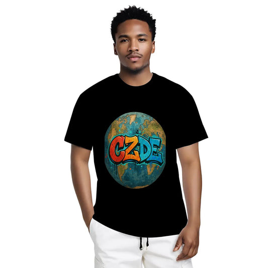 “CZDE Earth Graffiti T-Shirt | Streetwear with Global Vibes”