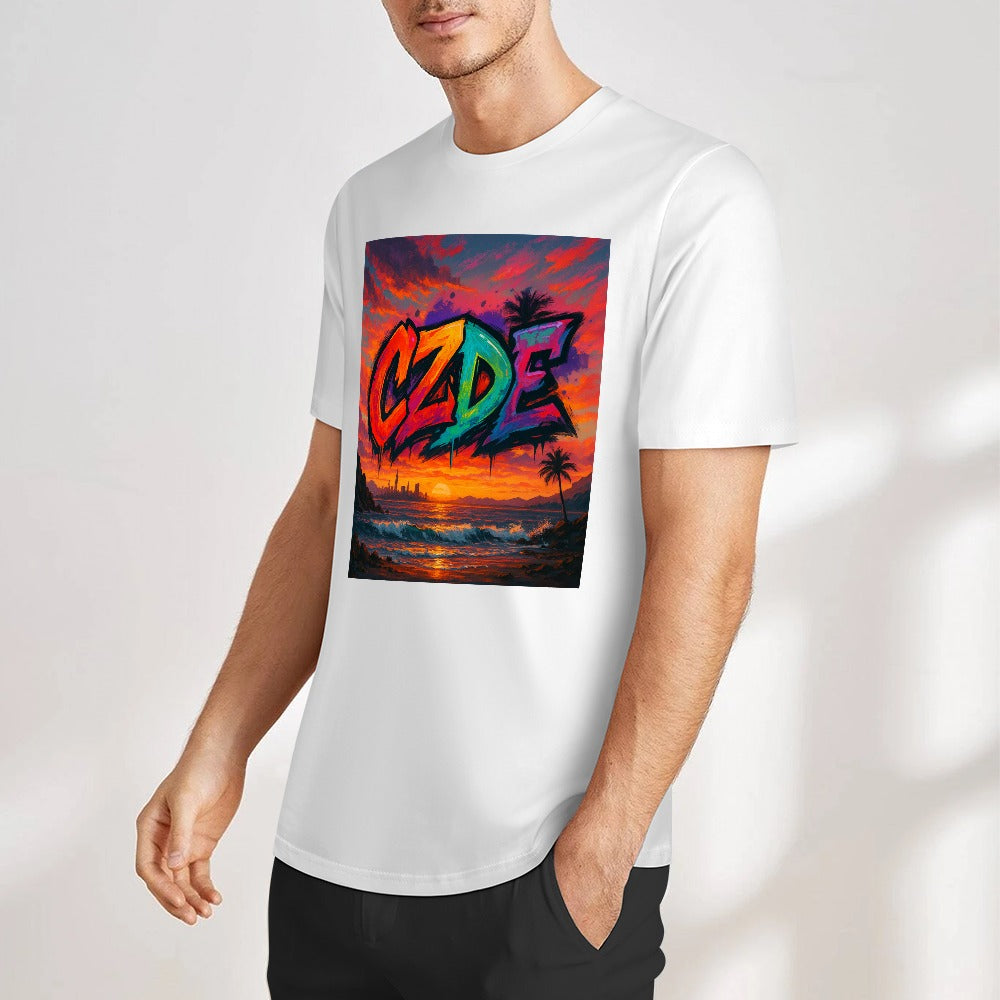 CZDE Dreamscape Tee – Vibrant Sunset Graffiti Shirt | Feel the Heat, Live the Color, Own the Street