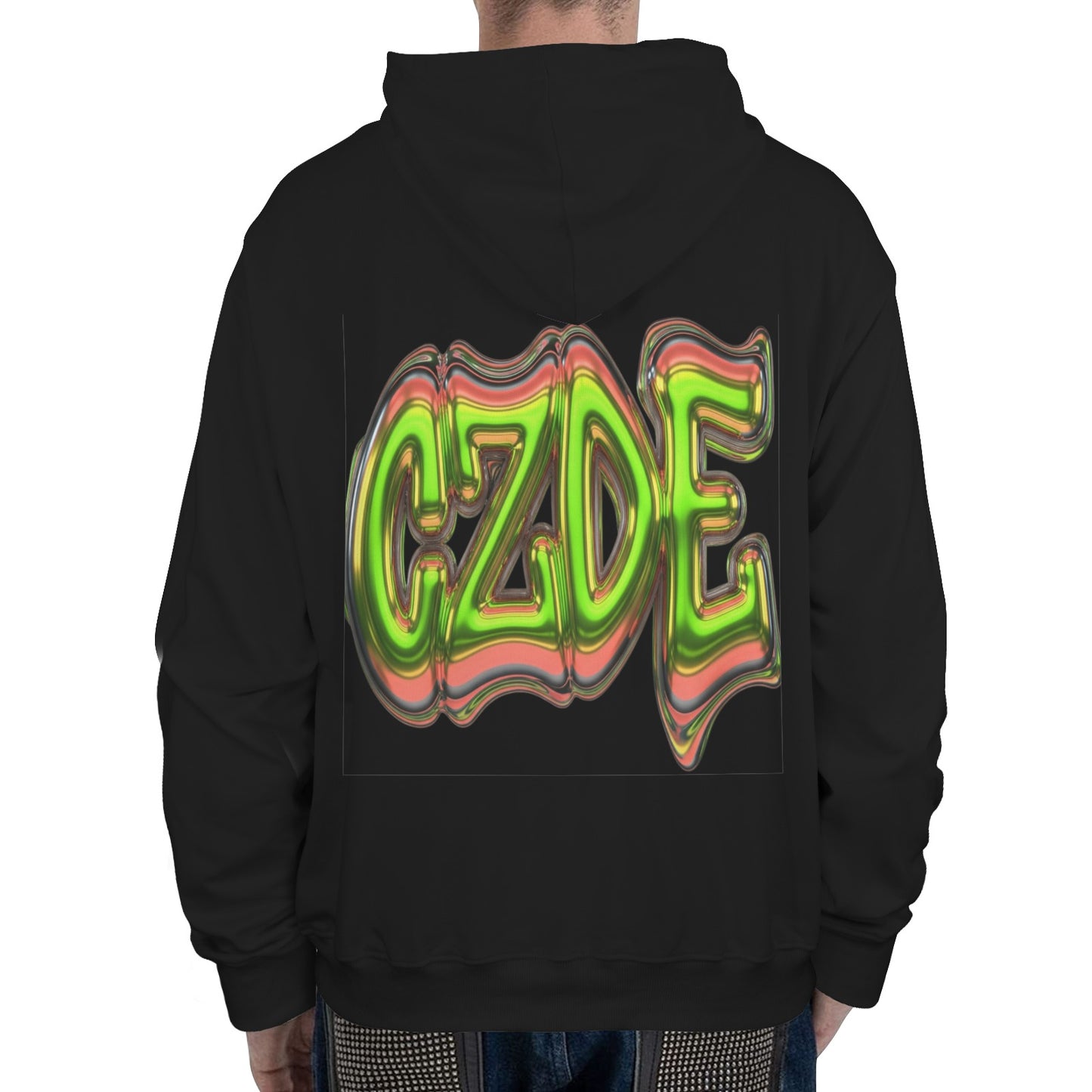 Unisex CZDE Graffiti Zip Hoodie – Streetwear Black Jacket