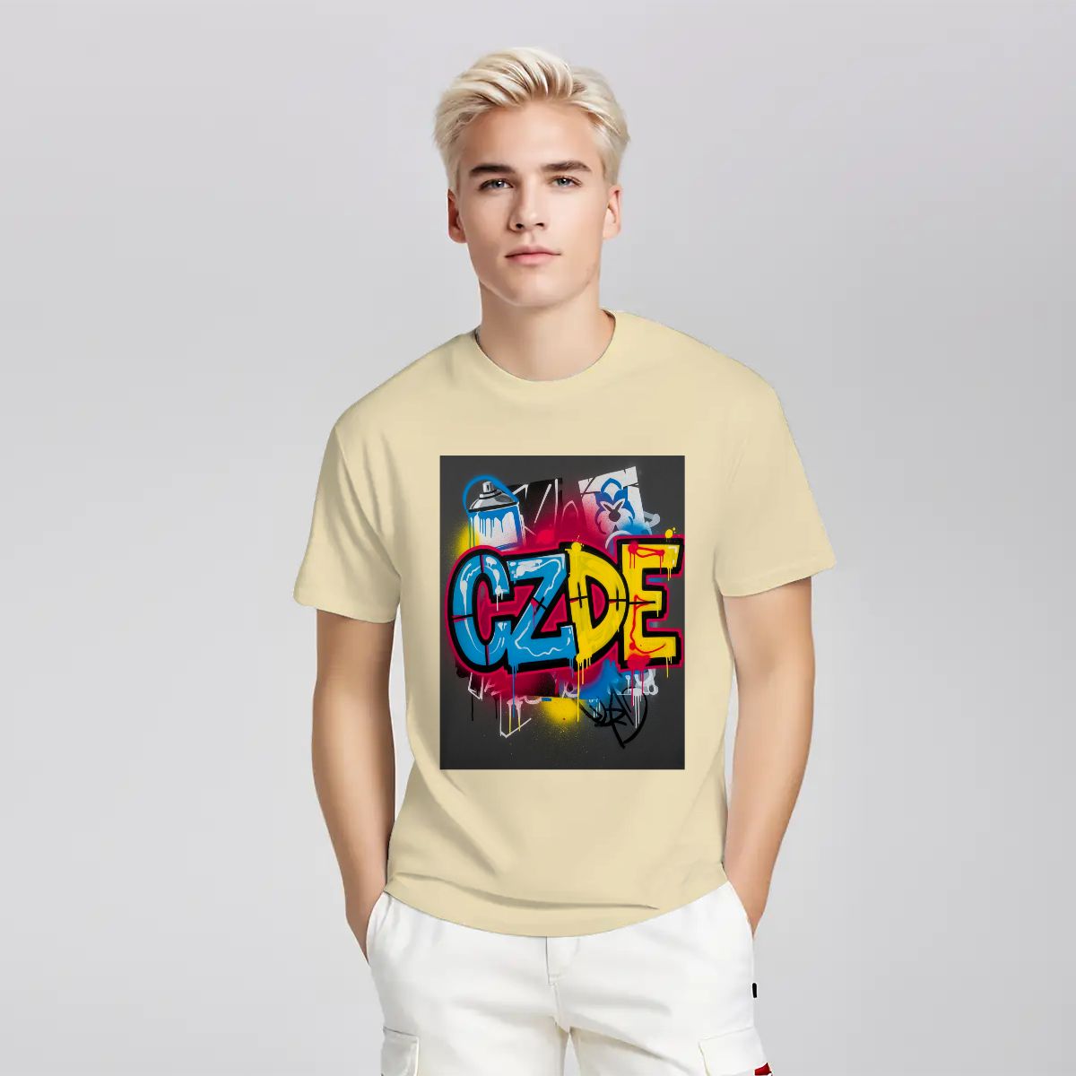 Unisex T-shirt Double Sided "CZDE Graffiti Burst Tee – Loud Color, Street Power"