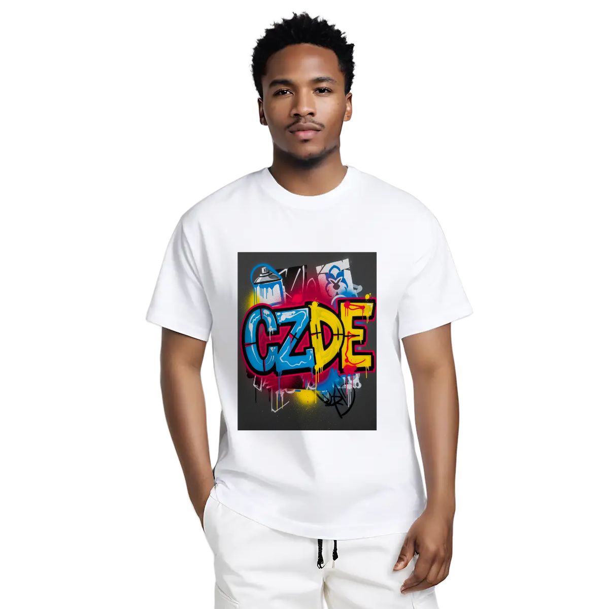 Unisex T-shirt Double Sided "CZDE Graffiti Burst Tee – Loud Color, Street Power"