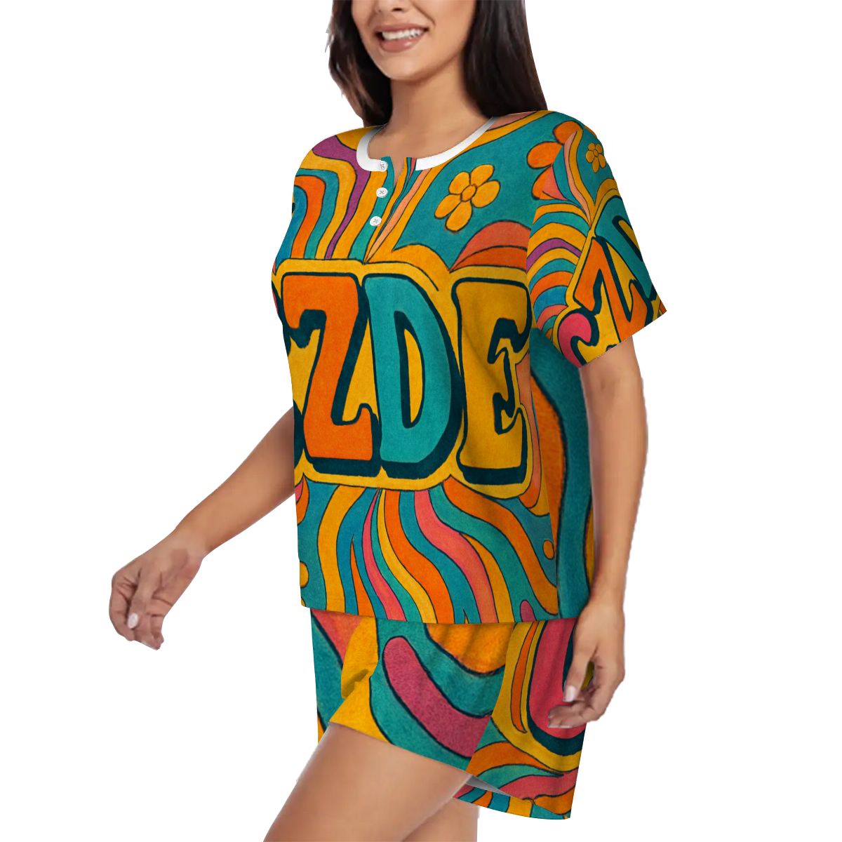 Feel-Good CZDE Pajama Set – Vintage Vibes for Lazy Mornings & Cozy Nights