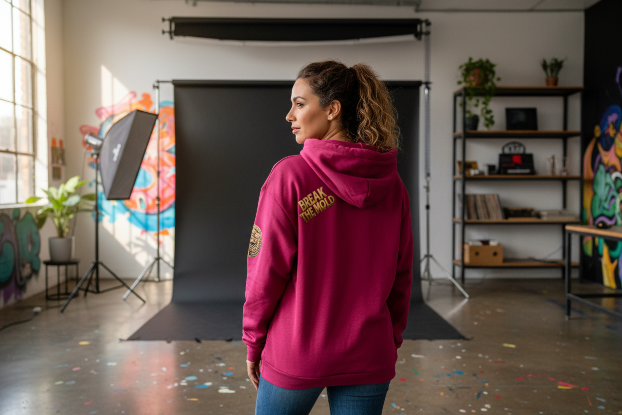 Hoodie Mujer Estudio Espalda