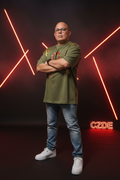 CZDE Graffiti Oversized Tee - Mockup neon studio